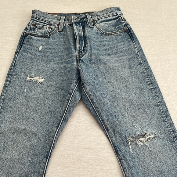 NWOT Levi 501 S Skinny, Can’t Touch This, Distressed, Denim jeans, size 25 - Picture 6 of 13